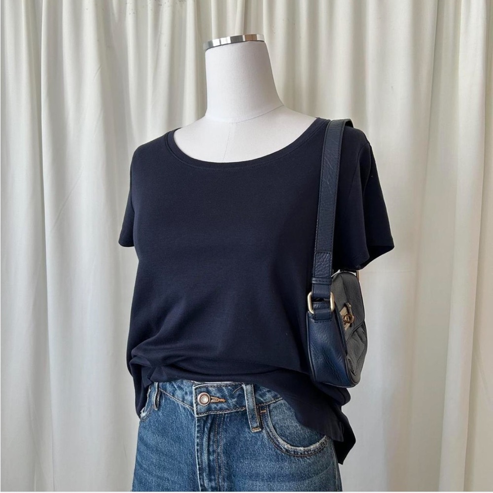 J.Jill Pima cotton tee Navy size small Petite. - Picture 5 of 8